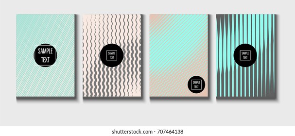 Minimal cover templates vector collection. Female and Male tender turquoise, pink and purple stripes design. Simple futuristic posters. A4 minimal covers set. Business identity elegant noble style.