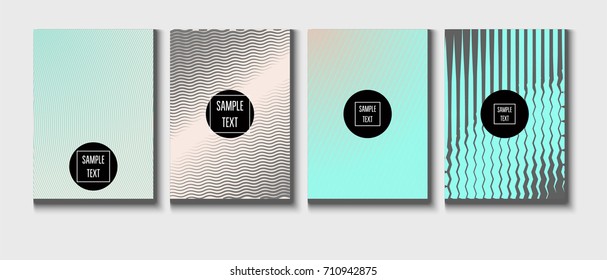 Minimal cover templates vector collection. Female and Male tender turquoise, pink and purple stripes design. Simple futuristic posters. A4 minimal covers set. Business identity elegant noble style.