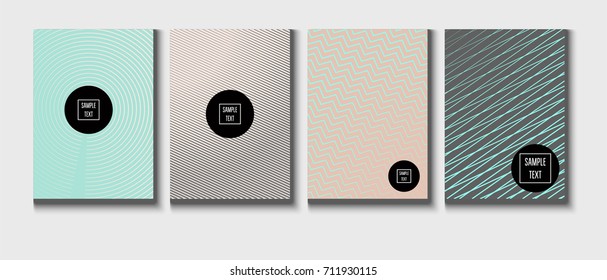 Minimal cover templates vector collection. Female and Male tender turquoise, pink and purple stripes design. Simple futuristic posters. A4 minimal covers set. Business identity elegant noble style.