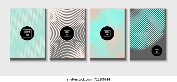 Minimal cover templates vector collection. Female and Male tender turquoise, pink and purple stripes design. Simple futuristic posters. A4 minimal covers set. Business identity elegant noble style.