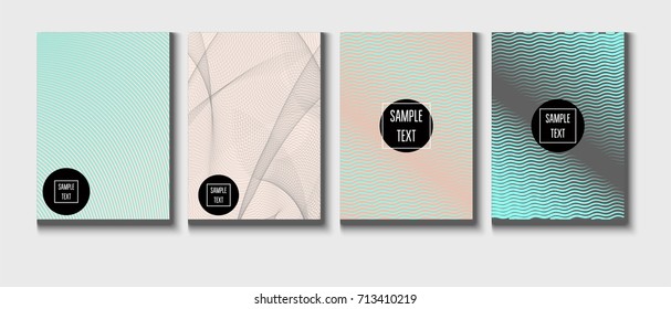 Minimal cover templates vector collection. Female and Male tender turquoise, pink and purple stripes design. Simple futuristic posters. A4 minimal covers set. Business identity elegant noble style.