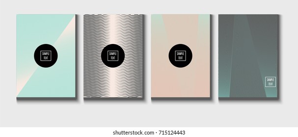 Minimal cover templates vector collection. Female and Male tender turquoise, pink and purple stripes design. Simple futuristic posters. A4 minimal covers set. Business identity elegant noble style.