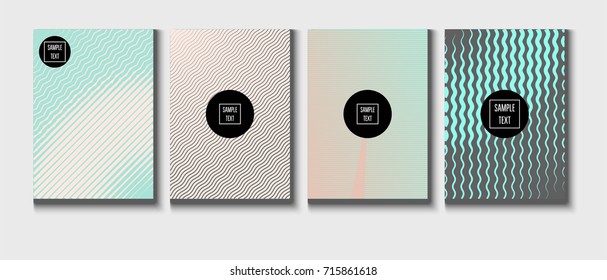 Minimal cover templates vector collection. Female and Male tender turquoise, pink and purple stripes design. Simple futuristic posters. A4 minimal covers set. Business identity elegant noble style.