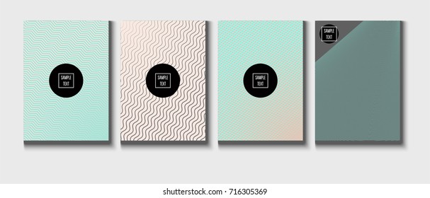 Minimal cover templates vector collection. Female and Male tender turquoise, pink and purple stripes design. Simple futuristic posters. A4 minimal covers set. Business identity elegant noble style.