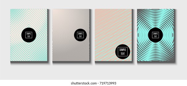 Minimal cover templates vector collection. Female and Male tender turquoise, pink and purple stripes design. Simple futuristic posters. A4 minimal covers set. Business identity elegant noble style.