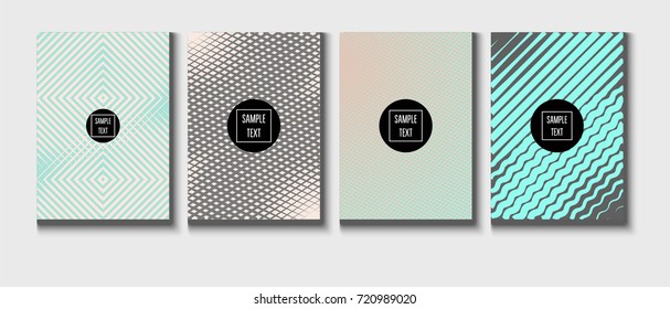 Minimal cover templates vector collection. Female and Male tender turquoise, pink and purple stripes design. Simple futuristic posters. A4 minimal covers set. Business identity elegant noble style.