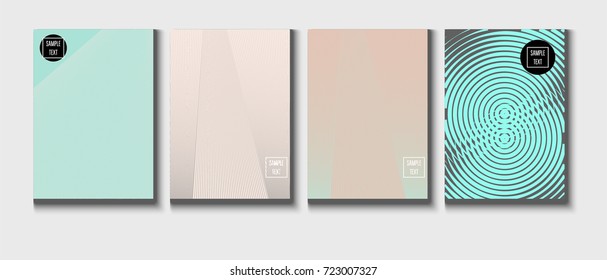 Minimal cover templates vector collection. Female and Male tender turquoise, pink and purple stripes design. Simple futuristic posters. A4 minimal covers set. Business identity elegant noble style.