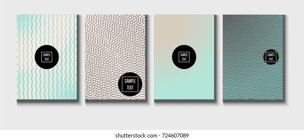 Minimal cover templates vector collection. Female and Male tender turquoise, pink and purple stripes design. Simple futuristic posters. A4 minimal covers set. Business identity elegant noble style.