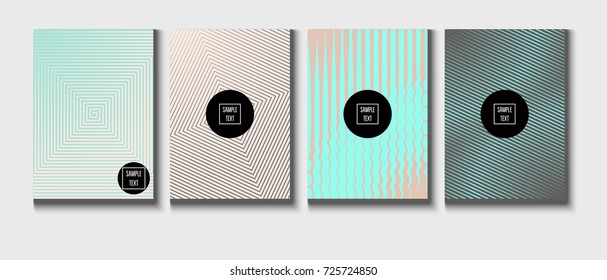 Minimal cover templates vector collection. Female and Male tender turquoise, pink and purple stripes design. Simple futuristic posters. A4 minimal covers set. Business identity elegant noble style.