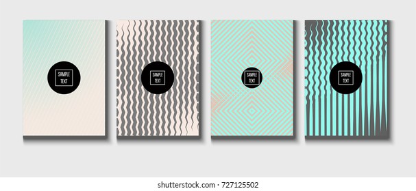 Minimal cover templates vector collection. Female and Male tender turquoise, pink and purple stripes design. Simple futuristic posters. A4 minimal covers set. Business identity elegant noble style.