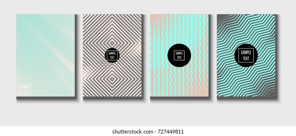 Minimal cover templates vector collection. Female and Male tender turquoise, pink and purple stripes design. Simple futuristic posters. A4 minimal covers set. Business identity elegant noble style.