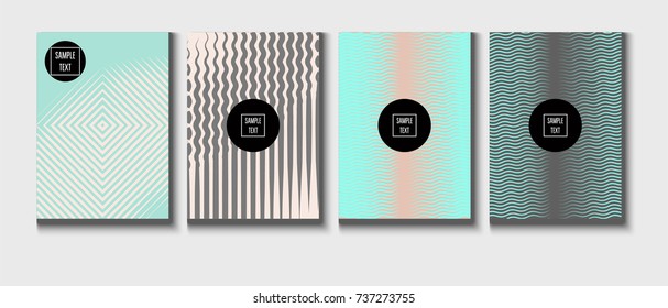 Minimal cover templates vector collection. Female and Male tender turquoise, pink and purple stripes design. Simple futuristic posters. A4 minimal covers set. Business identity elegant noble style.