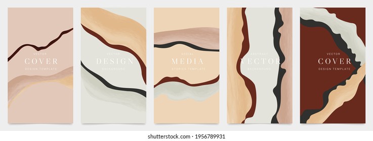 Colección mínima de diseño vectorial de cubierta. Fondo de estilo artístico abstracto de forma orgánica. medio social y fondo de pantalla móvil. ilustración vectorial.