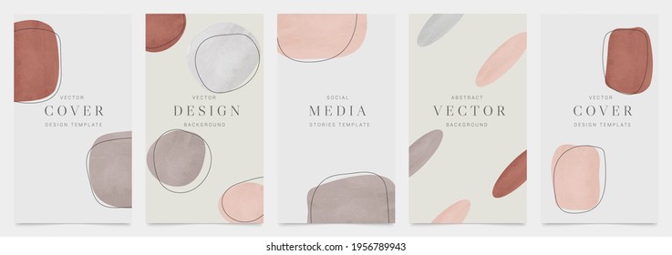 Colección mínima de diseño vectorial de cubierta. Fondo de estilo artístico abstracto de forma orgánica. medio social y fondo de pantalla móvil. ilustración vectorial.