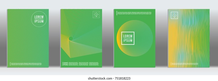 Minimal cover. Vector geometric abstract line pattern for poster design. Set of minimal covers for business brochures. 2d prints for banner background. Graphic pattern for annual album backdrop.