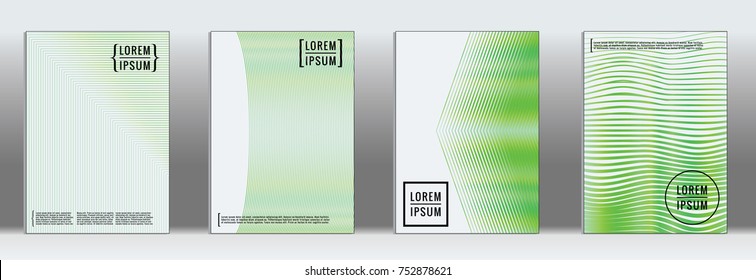 Minimal cover. Vector geometric abstract line pattern for poster design. Set of minimal covers for business brochures. 2d prints for banner background. Graphic pattern for annual album backdrop.