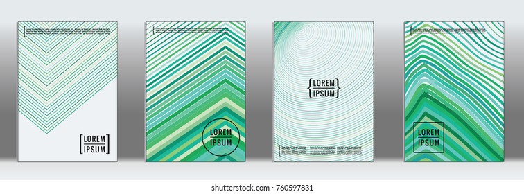 Minimal cover. Vector geometric abstract line pattern for poster design. Set of minimal covers for business brochures. 2d prints for banner background. Graphic pattern for annual album backdrop.