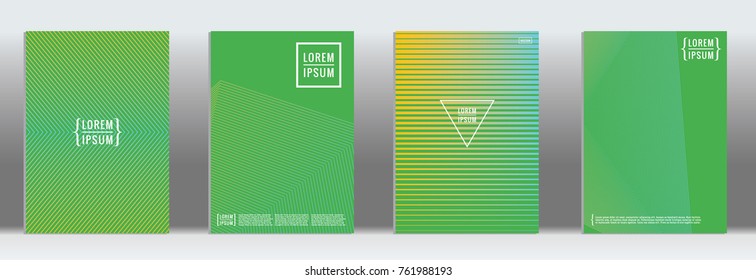 Minimal cover. Vector geometric abstract line pattern for poster design. Set of minimal covers for business brochures. 2d prints for banner background. Graphic pattern for annual album backdrop.