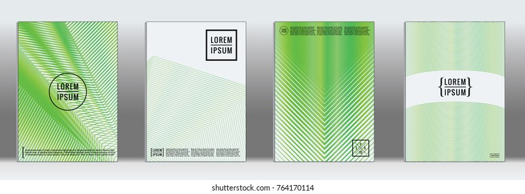 Minimal cover. Vector geometric abstract line pattern for poster design. Set of minimal covers for business brochures. 2d prints for banner background. Graphic pattern for annual album backdrop.