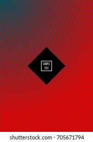 Minimal cover vector template. Contrast green and red bright 80s colors design. Trendy retro background. Simple geomitric minimal cover. Halftone abstract stripes pattern. Flat clean poster design.