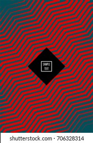 Minimal cover vector template. Contrast green and red bright 80s colors design. Trendy retro background. Simple geomitric minimal cover. Halftone abstract stripes pattern. Flat clean poster design.