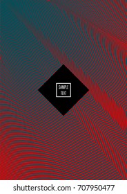 Minimal cover vector template. Contrast green and red bright 80s colors design. Trendy retro background. Simple geomitric minimal cover. Halftone abstract stripes pattern. Flat clean poster design.