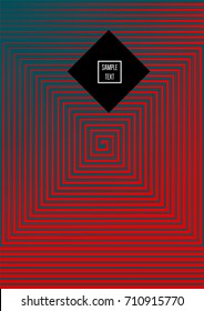 Minimal cover vector template. Contrast green and red bright 80s colors design. Trendy retro background. Simple geomitric minimal cover. Halftone abstract stripes pattern. Flat clean poster design.