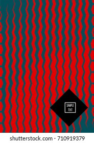 Minimal cover vector template. Contrast green and red bright 80s colors design. Trendy retro background. Simple geomitric minimal cover. Halftone abstract stripes pattern. Flat clean poster design.