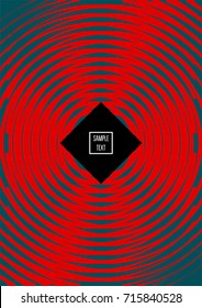 Minimal cover vector template. Contrast green and red bright 80s colors design. Trendy retro background. Simple geomitric minimal cover. Halftone abstract stripes pattern. Flat clean poster design.