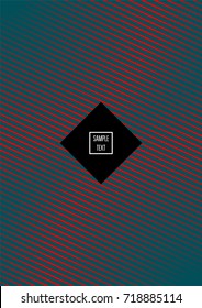 Minimal cover vector template. Contrast green and red bright 80s colors design. Trendy retro background. Simple geomitric minimal cover. Halftone abstract stripes pattern. Flat clean poster design.