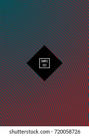Minimal cover vector template. Contrast green and red bright 80s colors design. Trendy retro background. Simple geomitric minimal cover. Halftone abstract stripes pattern. Flat clean poster design.