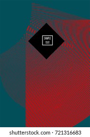 Minimal cover vector template. Contrast green and red bright 80s colors design. Trendy retro background. Simple geomitric minimal cover. Halftone abstract stripes pattern. Flat clean poster design.