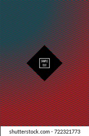 Minimal cover vector template. Contrast green and red bright 80s colors design. Trendy retro background. Simple geomitric minimal cover. Halftone abstract stripes pattern. Flat clean poster design.