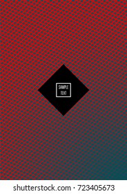 Minimal cover vector template. Contrast green and red bright 80s colors design. Trendy retro background. Simple geomitric minimal cover. Halftone abstract stripes pattern. Flat clean poster design.