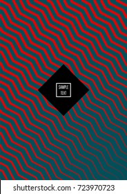 Minimal cover vector template. Contrast green and red bright 80s colors design. Trendy retro background. Simple geomitric minimal cover. Halftone abstract stripes pattern. Flat clean poster design.