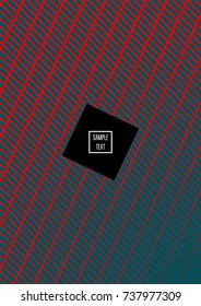 Minimal cover vector template. Contrast green and red bright 80s colors design. Trendy retro background. Simple geomitric minimal cover. Halftone abstract stripes pattern. Flat clean poster design.