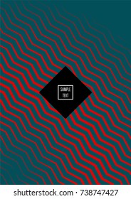 Minimal cover vector template. Contrast green and red bright 80s colors design. Trendy retro background. Simple geomitric minimal cover. Halftone abstract stripes pattern. Flat clean poster design.