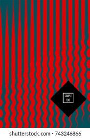 Minimal cover vector template. Contrast green and red bright 80s colors design. Trendy retro background. Simple geomitric minimal cover. Halftone abstract stripes pattern. Flat clean poster design.