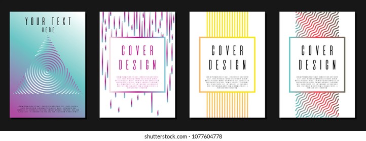 Minimal coverage design for your business. Set of sheets A4.  Can be used for poster, brochure, magazine, card, book, flyer, banner, anniversary. Trendy corporate style.