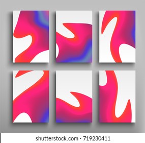 Minimal coverage gradients liquid cover, futuristic banner, holographic template abstract flyer, liquid color forms, fashion science, minimalist brochure. Vector geometric illustration