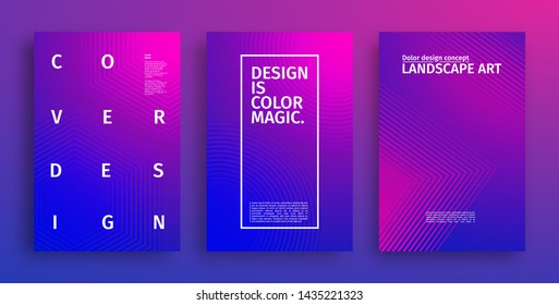 Minimal covers in abstract style on purple background. Corporate identity concept. Flyer gradient abstract background vector. Business banner vector template.