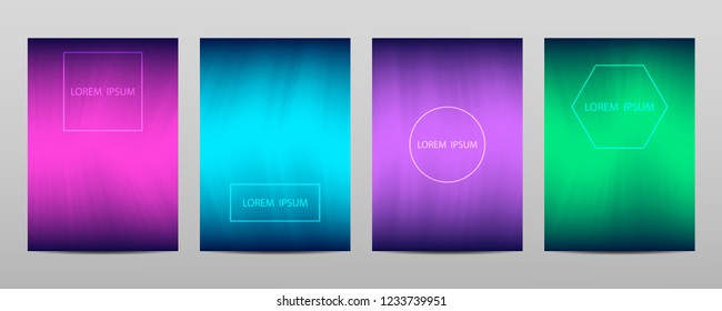 Minimal covers design. Abstract creative templates, cards, color covers set. Geometric design, liquids, shapes. Vector illustrations