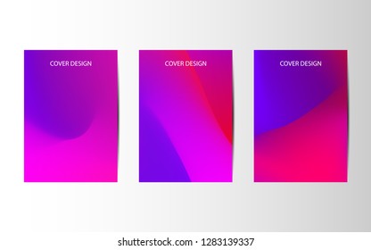 Minimal covers design. Abstract creative templates, cards, color covers set. Geometric design, liquids, shapes. Vector illustrations