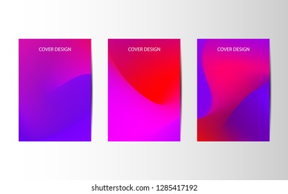 Minimal covers design. Abstract creative templates, cards, color covers set. Geometric design, liquids, shapes. Vector illustrations