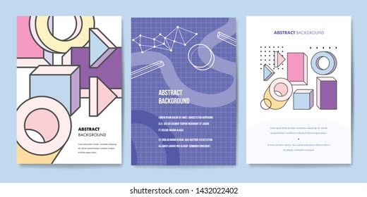 Minimal covers design. Abstract geometric patterns. Vector templates for posters, flyers, banners, book covers, presentations, leaflet, magazine. Eps10 vector