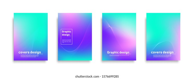 Minimal covers design. Abstract wave lines colorful background. Cool modern background design. Eps10 vector.