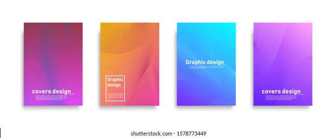Minimal covers design. Abstract wave lines colorful background. Cool modern background design. Eps10 vector.