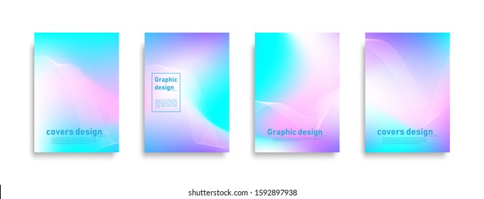 Minimal covers design. Abstract wave lines colorful background. Cool modern background design. Eps10 vector.