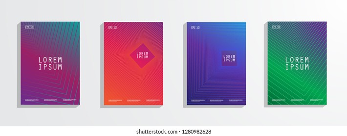 Minimal covers design or Brochure with Geometric halftone gradients and future geometric patterns - Vector illustration eps 10 
