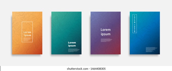 Minimal covers design. Colorful contour lines. Future geometric patterns. Eps10 vector. 